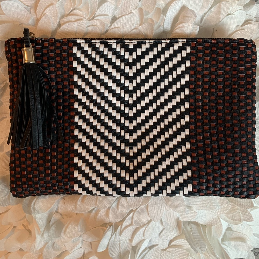 Clutch - Multi colored, basket weave
